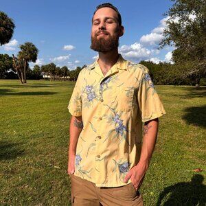 Vintage Edwards Floral Resort Hawaiian Shirt Size M